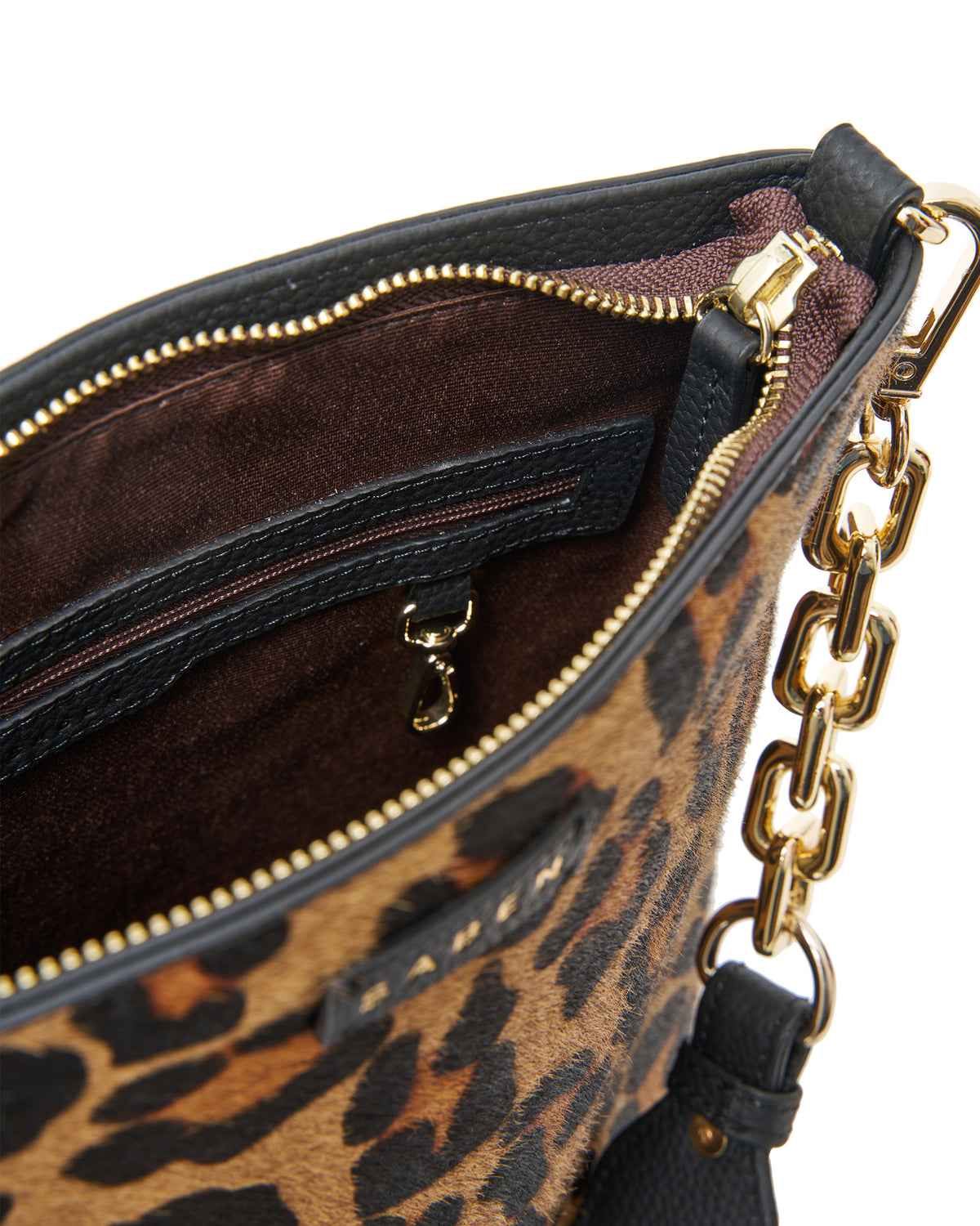 Claudette Crossbody Black + Leopard Haircalf