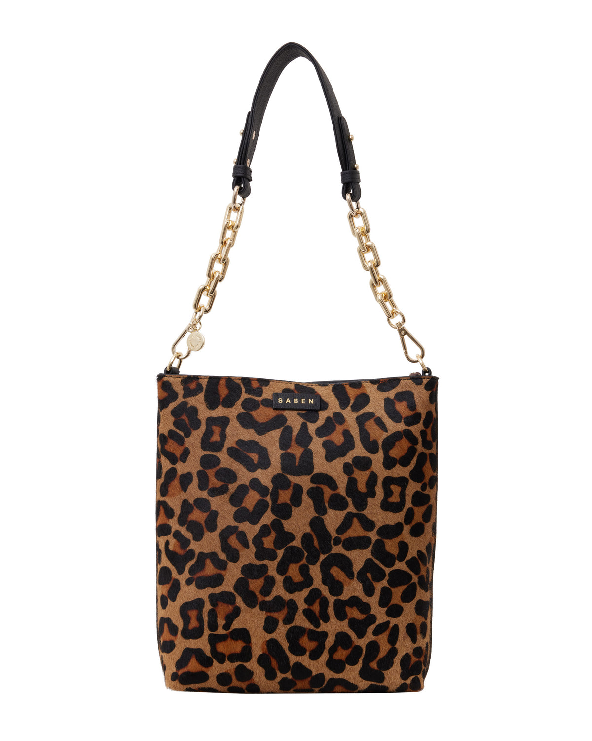 Claudette Crossbody Black + Leopard Haircalf