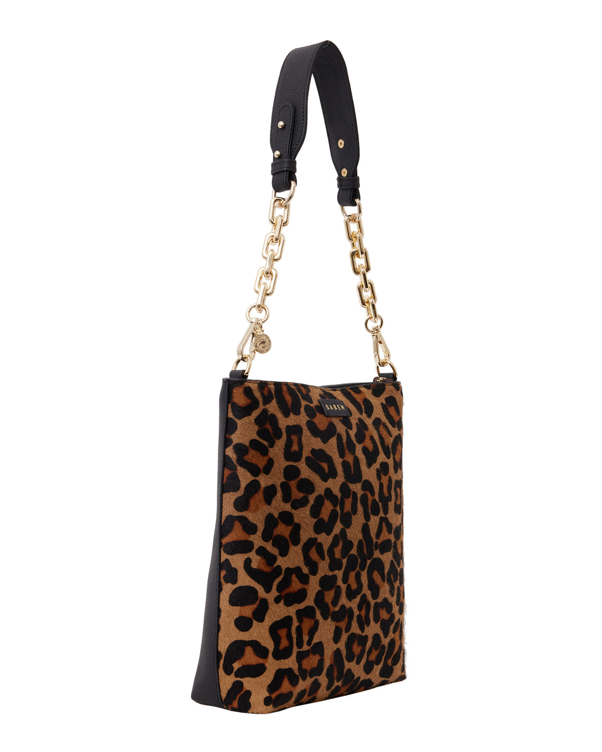 Claudette Crossbody Black + Leopard Haircalf