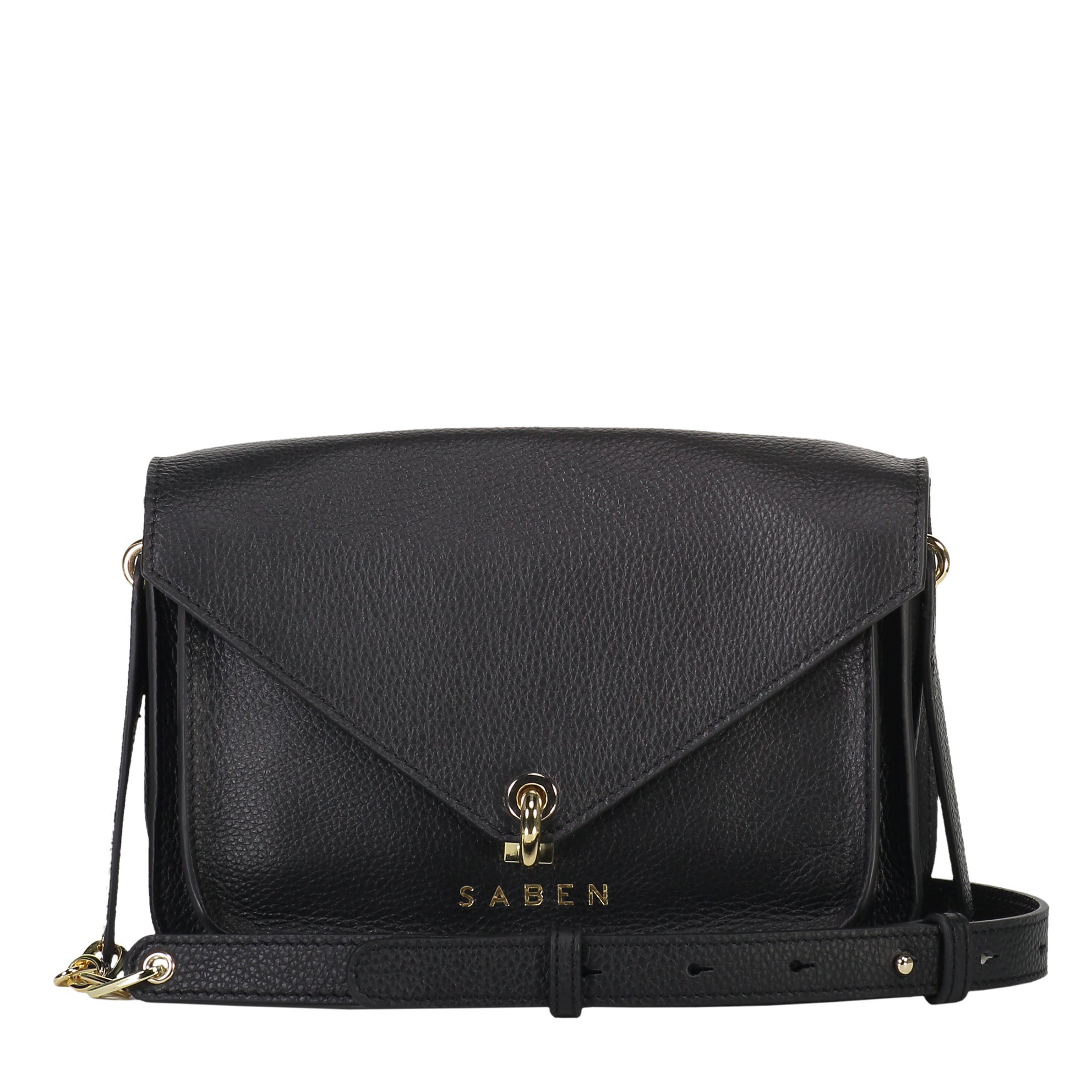 saben handbag kaya black in designed in new zealand and made out of leather 